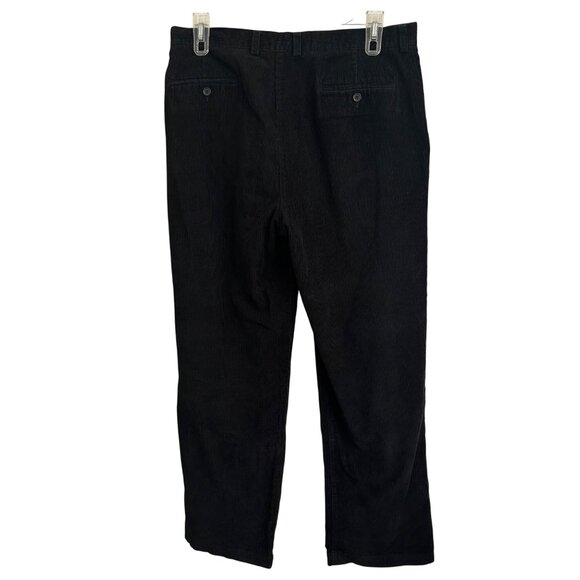 Claiborne Mens Black Corduroy Pants 36x32 100% Cotton Normcore Preppy Academia - Picture 2 of 5